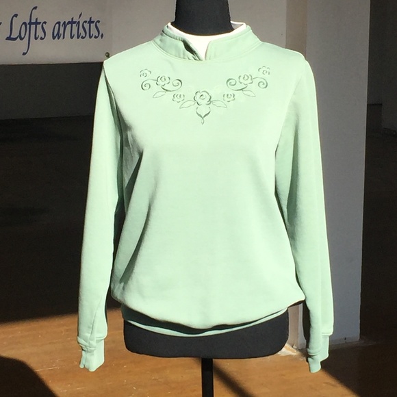 Vintage pistachio/mint 80sembroidered sweatsuit/tracksuit - Picture 3 of 6